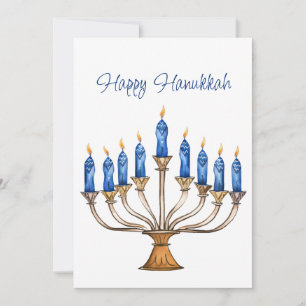 Menorah com as velas queimadas - Um cartão de Hanu