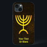 Menorah Flame Case-Mate capas de iphone<br><div class="desc">Uma renderização digital marrom e dourada da menorah judia de sete ramificações (hebraico: מְ נ וֹ רָ ). Adicione seu próprio texto. A menorah de sete ramificações, usada no santuário portátil montado por Moisés na selva e, mais tarde, no Templo em Jerusalém, tem sido símbolo do judaísmo desde a Antiguidade...</div>