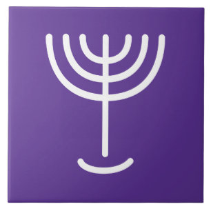 Menorah White Purple