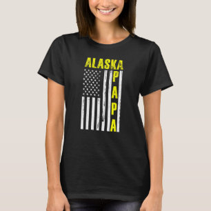 Mens Alaska Papa Camisetas Para Avô Pai De Fundo -