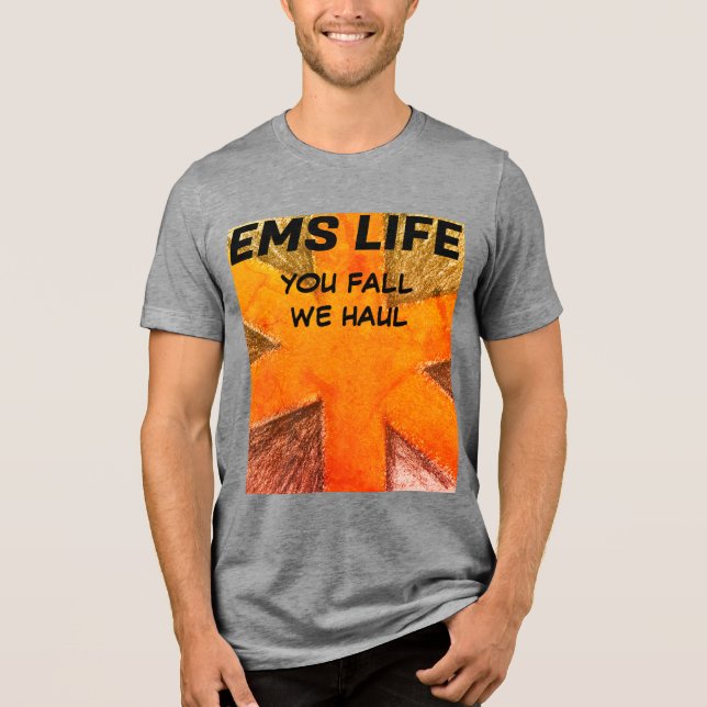 Mens EMS Vida - estrela laranja da vida (Frente)