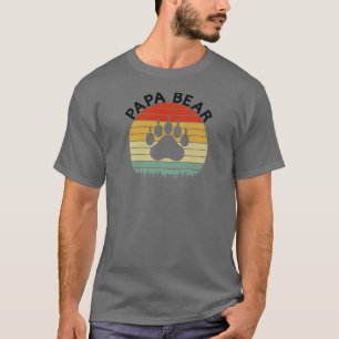 Mens Engraçado Papá Urso Urso Camisa Impressa Retr