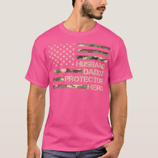 Mens Husband Protetor Pai Herói Camisa Pais Da