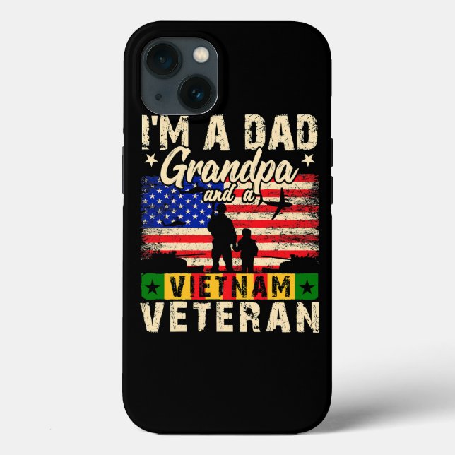 Mens Im a Dad Grandpa And a Vietnam Veteran Dad Fa (Verso)