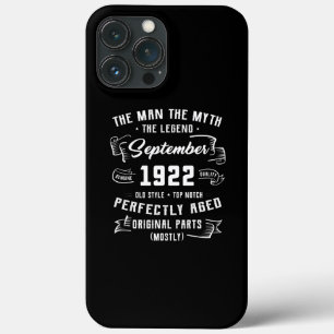 Mens Man Myth Legend setembro de 1922 100th