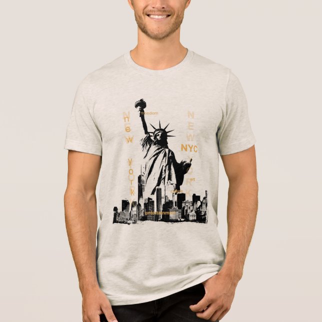 Mens Manhattan Nyc Liberty Statu Alta Qualidade (Frente)