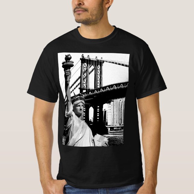 Mens Modern Camisetas Liberty Statue Nyc New York (Frente)