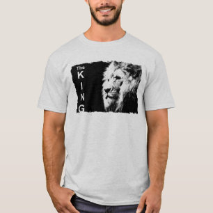 Mens Modern Camisetas Lion Face Modelo Ash