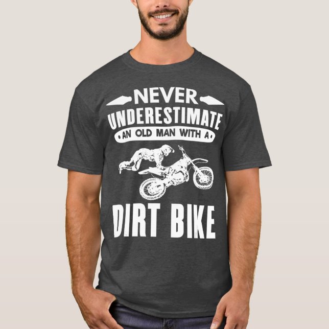 Mens Motocross Nunca Subestime Uma Velho Camisa (Frente)