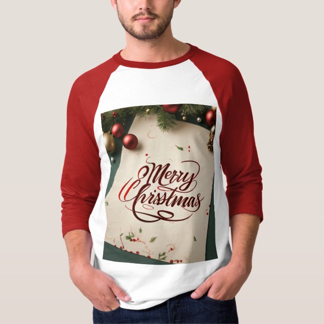 Mens New look Camisetas de Natal (Frente)