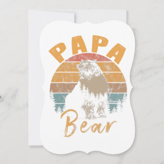 Mens Papa Bear Vintage Retro Sunset Dia de os pais