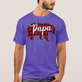 Mens Papa Urso Camisa Natal Xadrez Mãe Vermelha