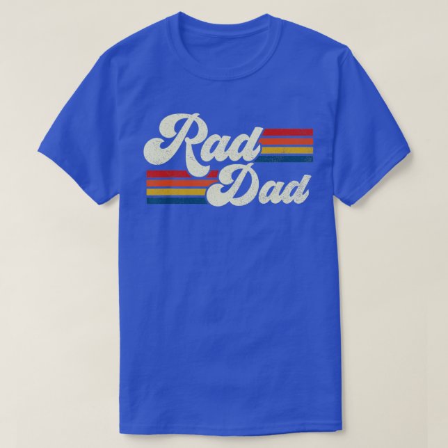 Mens Rad Dad Retro Fathers Day Top  (Frente do Design)