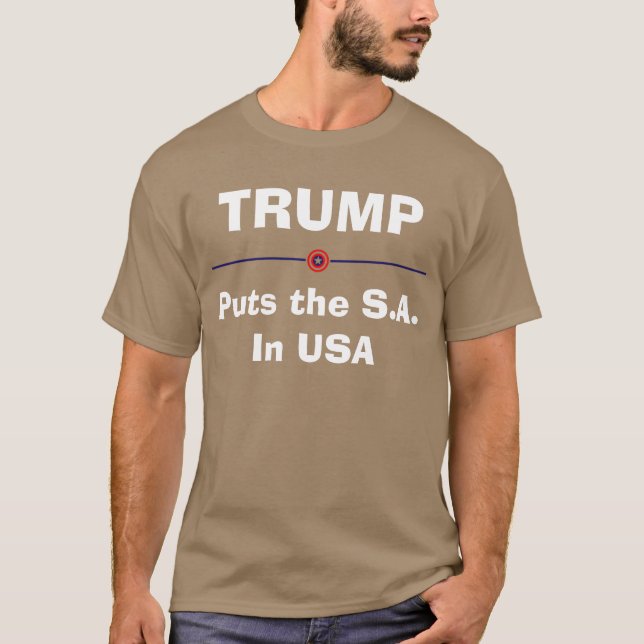 Men's Trump coloca a SA na camisa dos EUA (Frente)