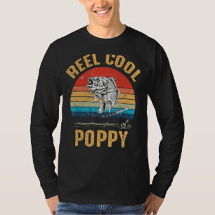 Mens Vintage Reel Poppy Peixes Legal Pesca Camisa 