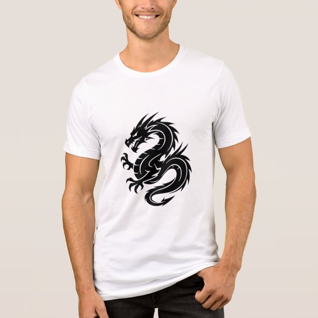 men's white dragon symbol t-shirt (Frente)