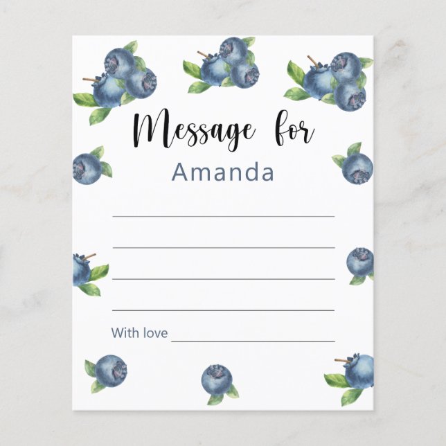 Mensagem da cápsula de aniversário de mirtilos (Frente)