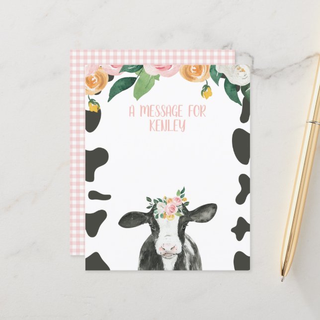 Mensagem da cápsula do tempo floral de Gingham Ros (Frente/Verso In Situ)