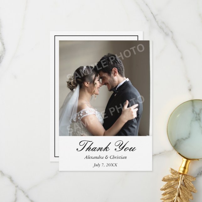 Mensagem de Agradecimento de Casamento com Foto Si (Frente/Verso In Situ)