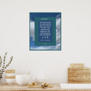 Mensagem de amor - John 3-16 - 20 x 24 Poster