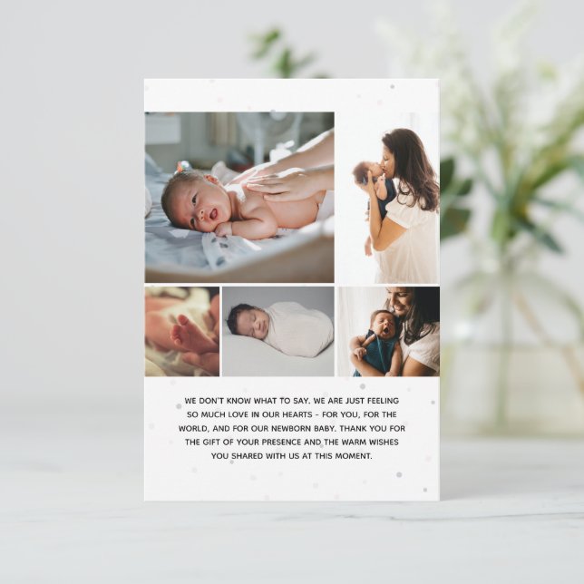 Mensagem de Anúncio de Nascimento da Colagem de Ci (Em pé/Frente)