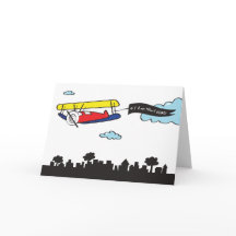Mensagem de Avião Adorável | Cartão Eu Te Amo