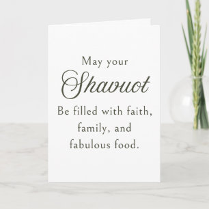 Mensagem de Cartão de Boas Festas de Shavuot Fé, F