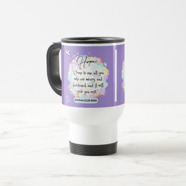 Mensagem de esperança - Matthew 11-28 - Caneca de  (Frente Esquerda)