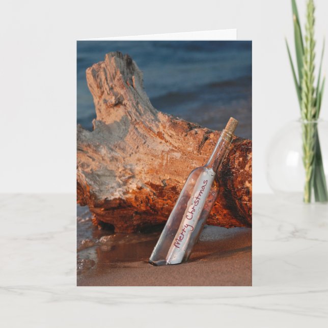 Mensagem de Feliz Natal em um Cartão de Feriado de (Frente)