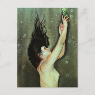 Mensagem de sereia num cartão postal