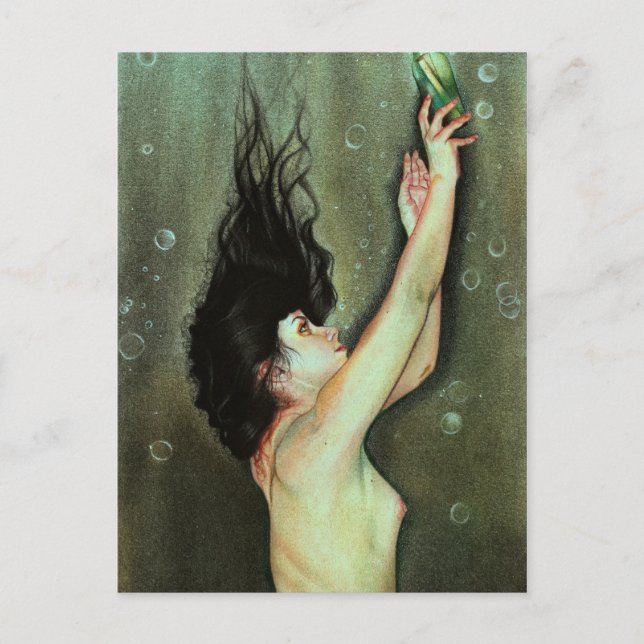 Mensagem de sereia num cartão postal (Frente)