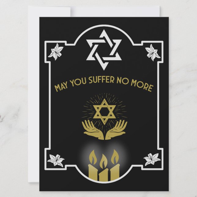 Mensagem do Funeral de Condolência Judaica (Frente)