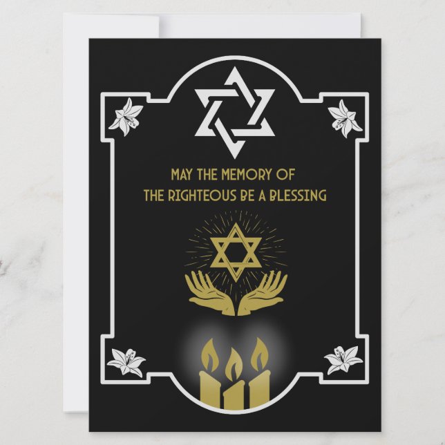 Mensagem do Funeral de Condolência Judaica (Frente)