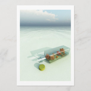 Mensagem em um convite da garrafa