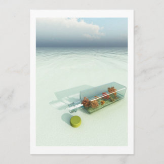 Mensagem em um convite da garrafa