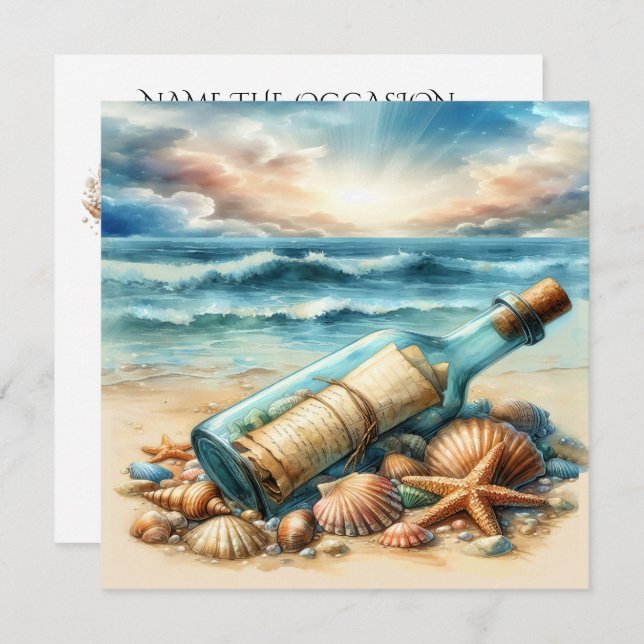 Mensagem em um Convite de Frasco (Frente/Verso)