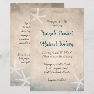 Mensagem em um Convite de Rolagem em Praia