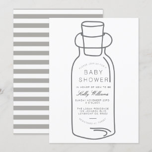 Mensagem em um frasco  Convite para Chá de fralda