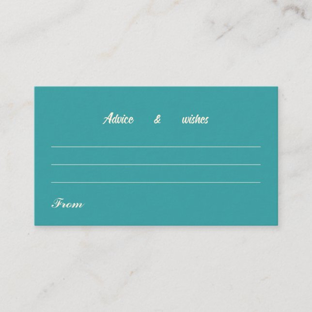 Mensagem Para Cartão De Casamento Simples Teal (Frente)