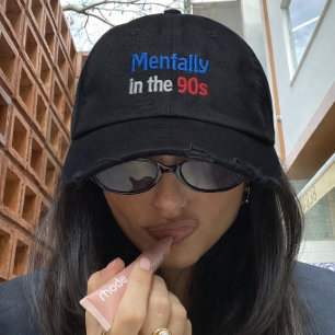 Mentalmente nos anos 90 Boné de beisebol bordado