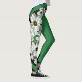 Mente. Corpo. Espírito. Leggings de madeira (verde