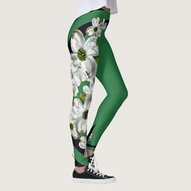 Mente. Corpo. Espírito. Leggings de madeira (verde (Direita)