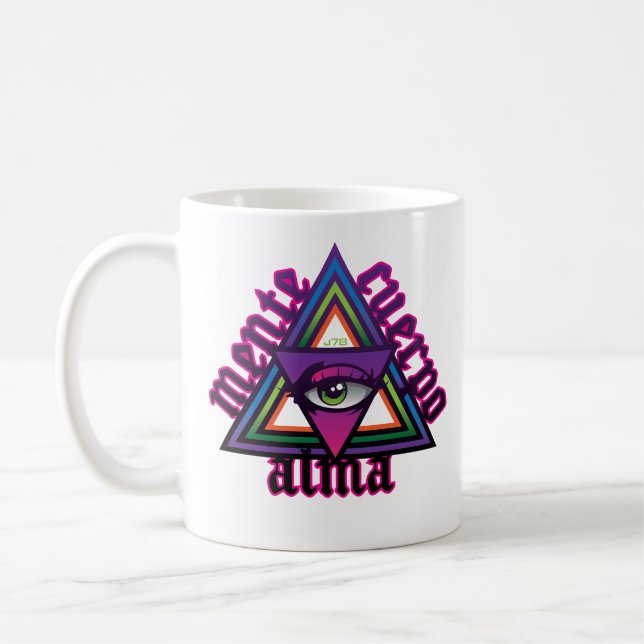 Mente Cuerpo Alma caneca de café Espiritualidade e (Esquerda)