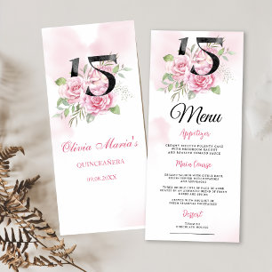 Menu 15 Birthday Quinceanera Russo Floral