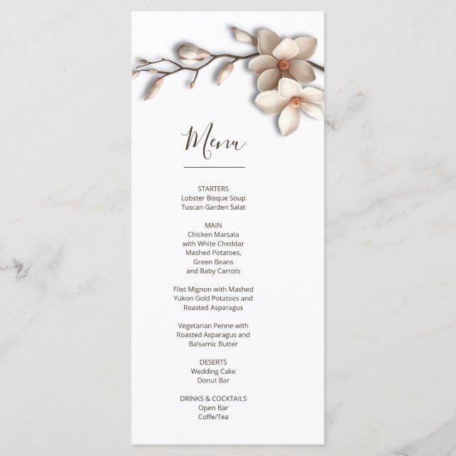 Menu 3D Magnolia Flowers (Frente)