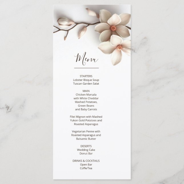 Menu 3D Magnolia Flowers (Frente)
