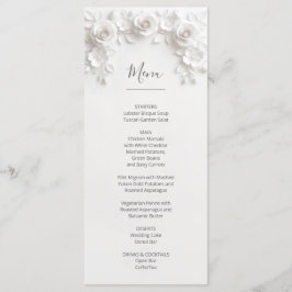 Menu 3D White Sculptured Roses
