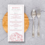 Menu A Bonito Coleção de Casamentos Florais Peony<br><div class="desc">A Coleção Bonito de Casamentos Florais Peony - Rosa & Cinza - Visualização de Cartões de Menu ITENS CORRESPONDENTES A ESTA COLEÇÃO</div>