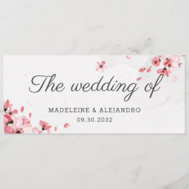 Menu A cereja rosa elegante floresce o casamento de
