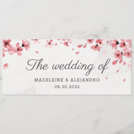 Menu A cereja rosa elegante floresce o casamento de